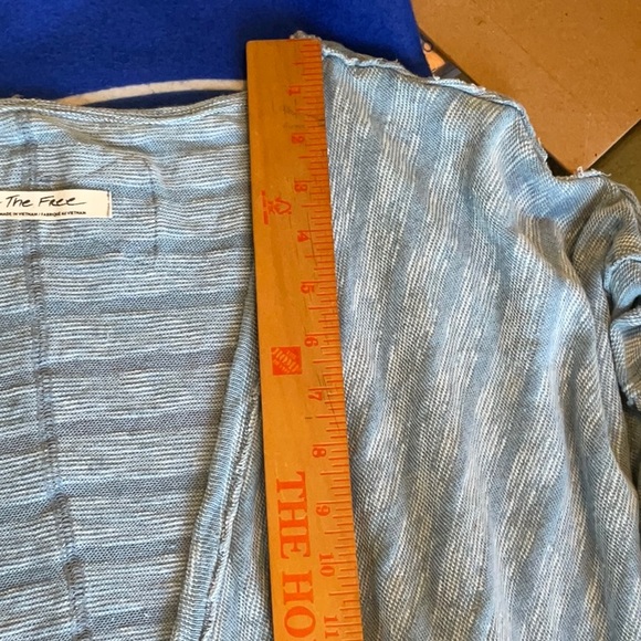 Free People Laguna White Indigo Wrap Top Size L, NWT - Picture 9 of 14